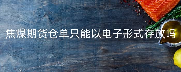 焦煤期货仓单只能以电子形式存放吗