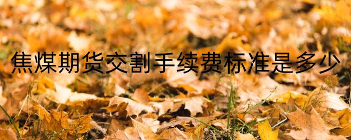 焦煤期货交割手续费标准是多少