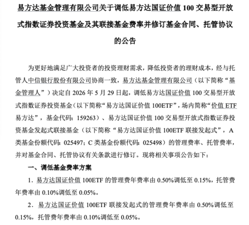 上百只基金，密集降费